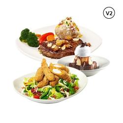 [V2]갈릭립아이 C세트(갈릭립아이,치킨텐더샐러드,초콜릿썬더프롬다운언더)