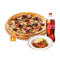 더블크러스트 이베리코 피자(오리지널)L+NEW 치즈볼로네즈 스파게티+콜라1.25L