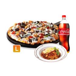 블랙앵거스 스테이크 피자(오리지널)L+NEW 치즈볼로네즈 스파게티+콜라1.25L